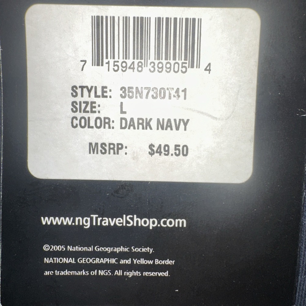 National Geographic Mens Quarter Zip Pullover Sweatshirt Navy Blue L 35N730T41 - Picture 3 of 13